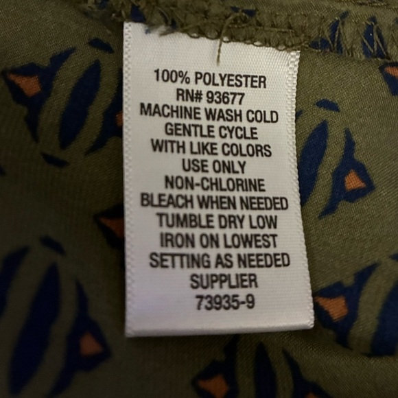 Liz Claiborne Burnt Olive Geo Blouse XXL - Picture 14 of 14